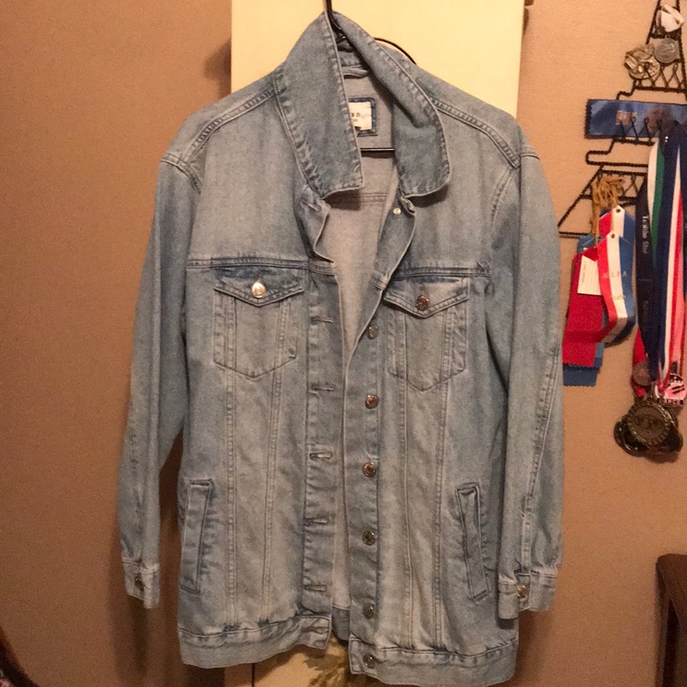 Oversized jean jacket, fits small to medium